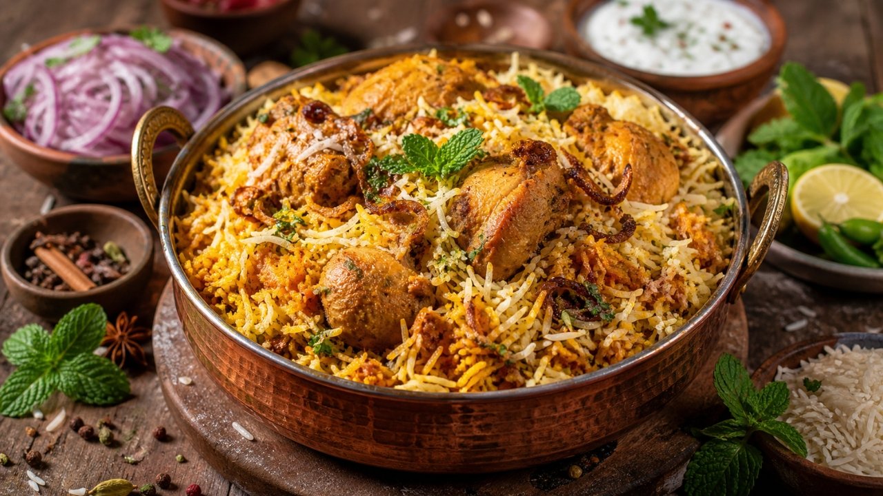 Hyderabadi Dum Chicken Biryani